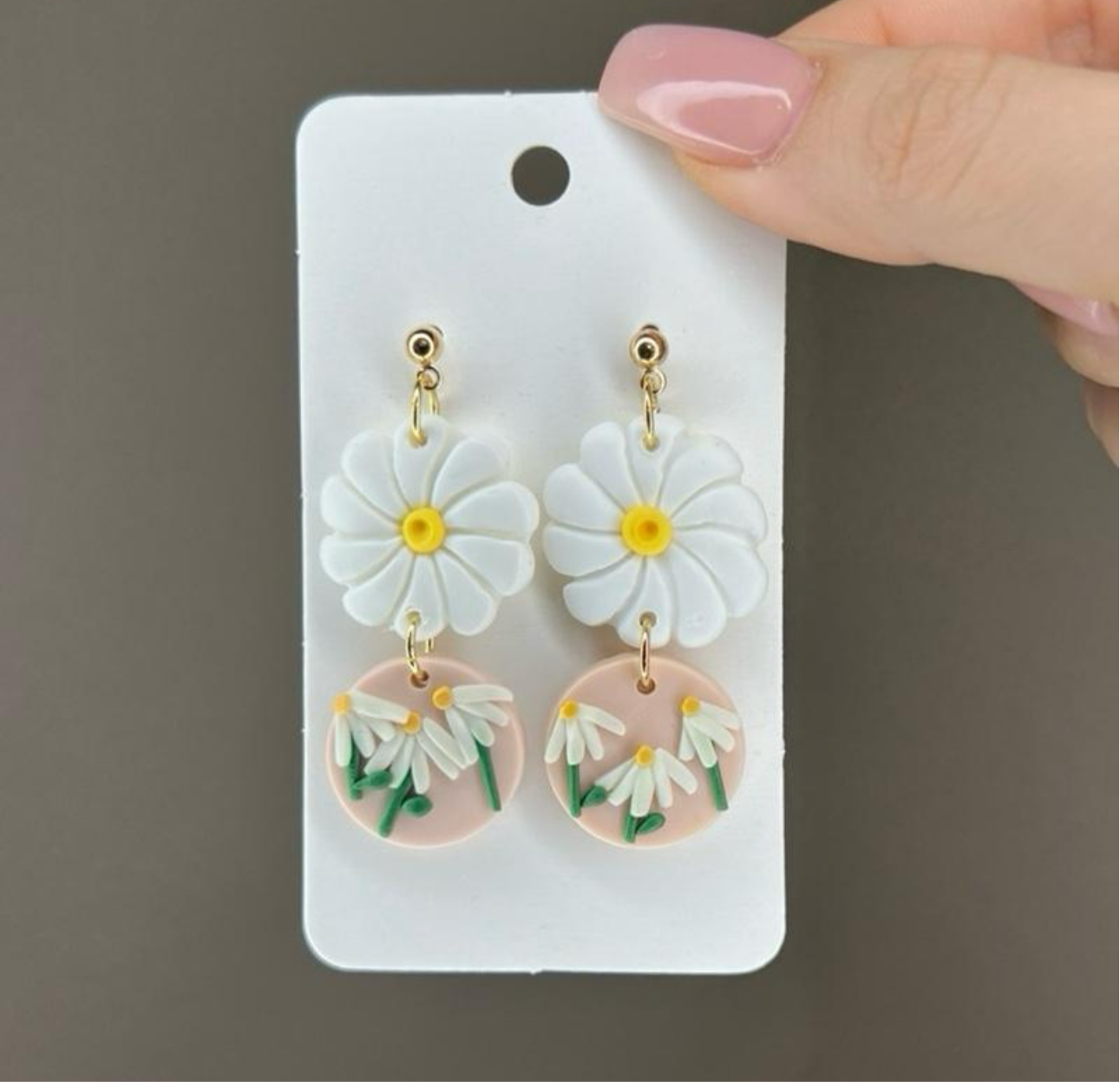 Clay floral earrings