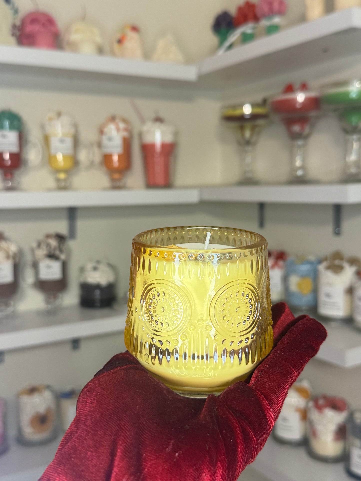 Tigers eye sun candle