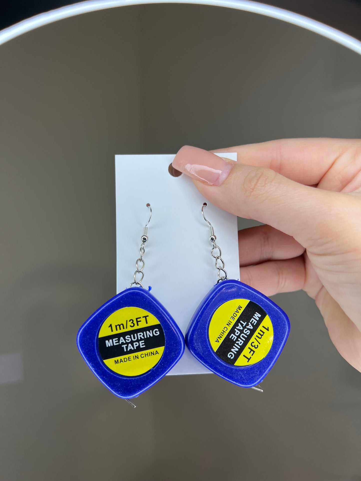 Measuring tape earrings