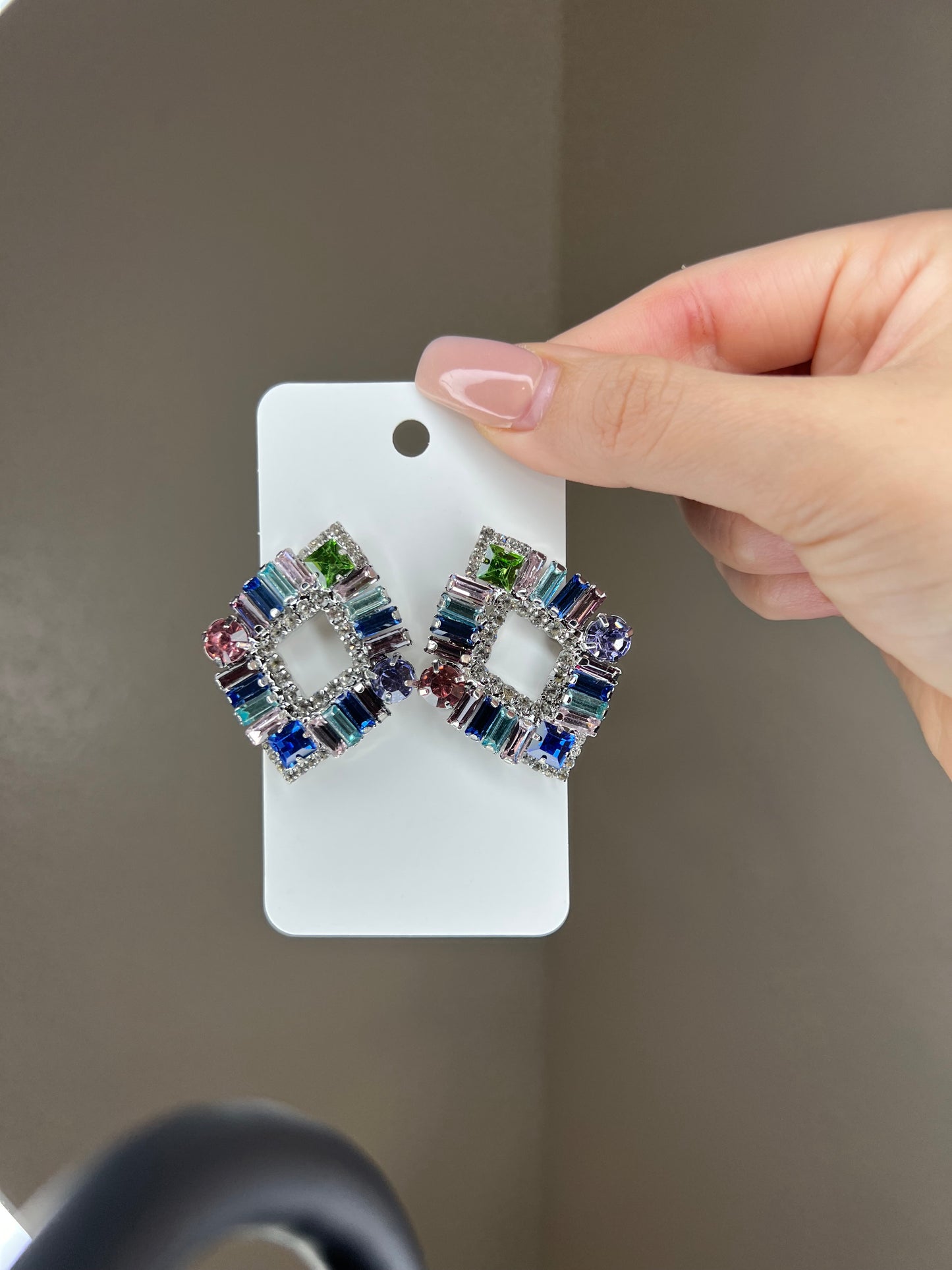 Colorful rhinestone earrings