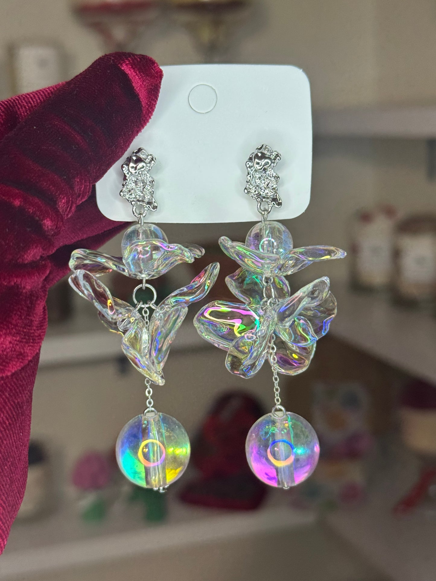 Beaded flower earrings