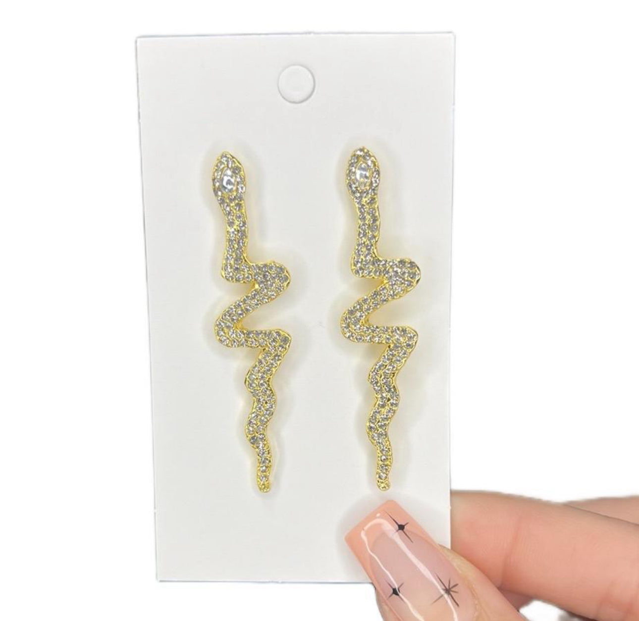 Gold snake earrings