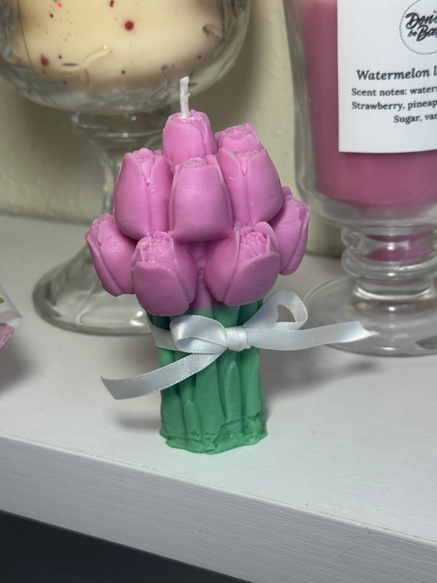 Flower bouquet candle