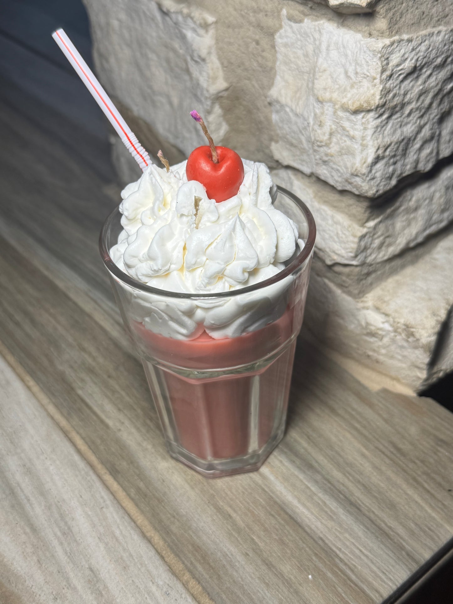 Strawberry shake candle