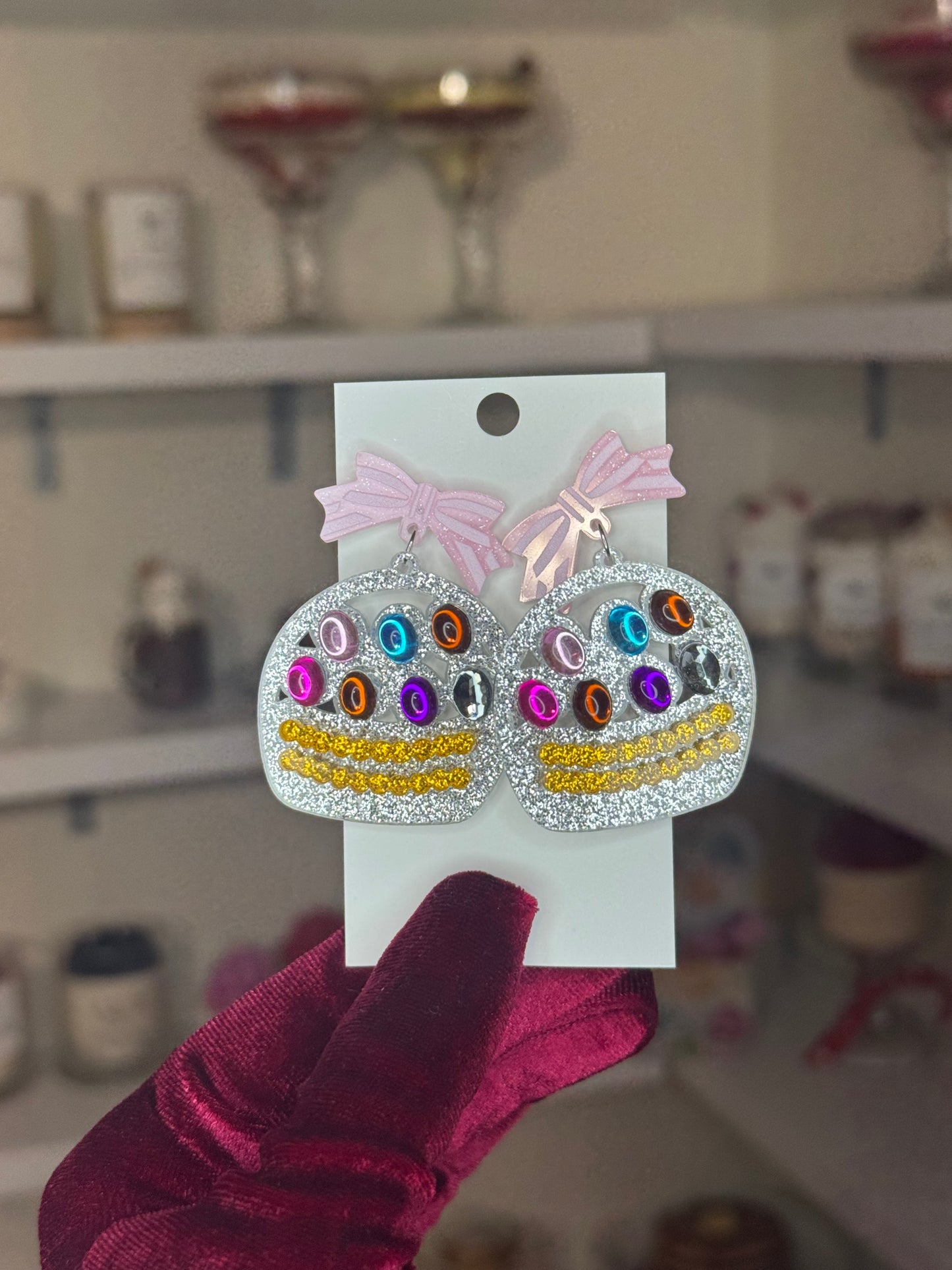 Easter basket earrings