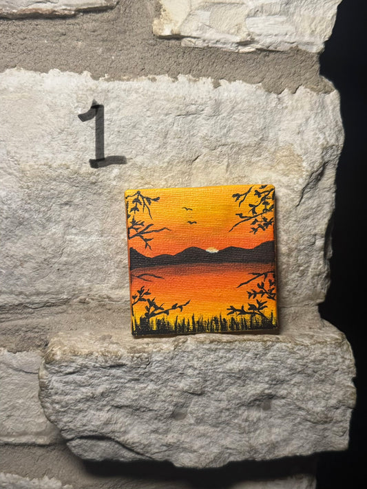 Mini landscape painting magnets
