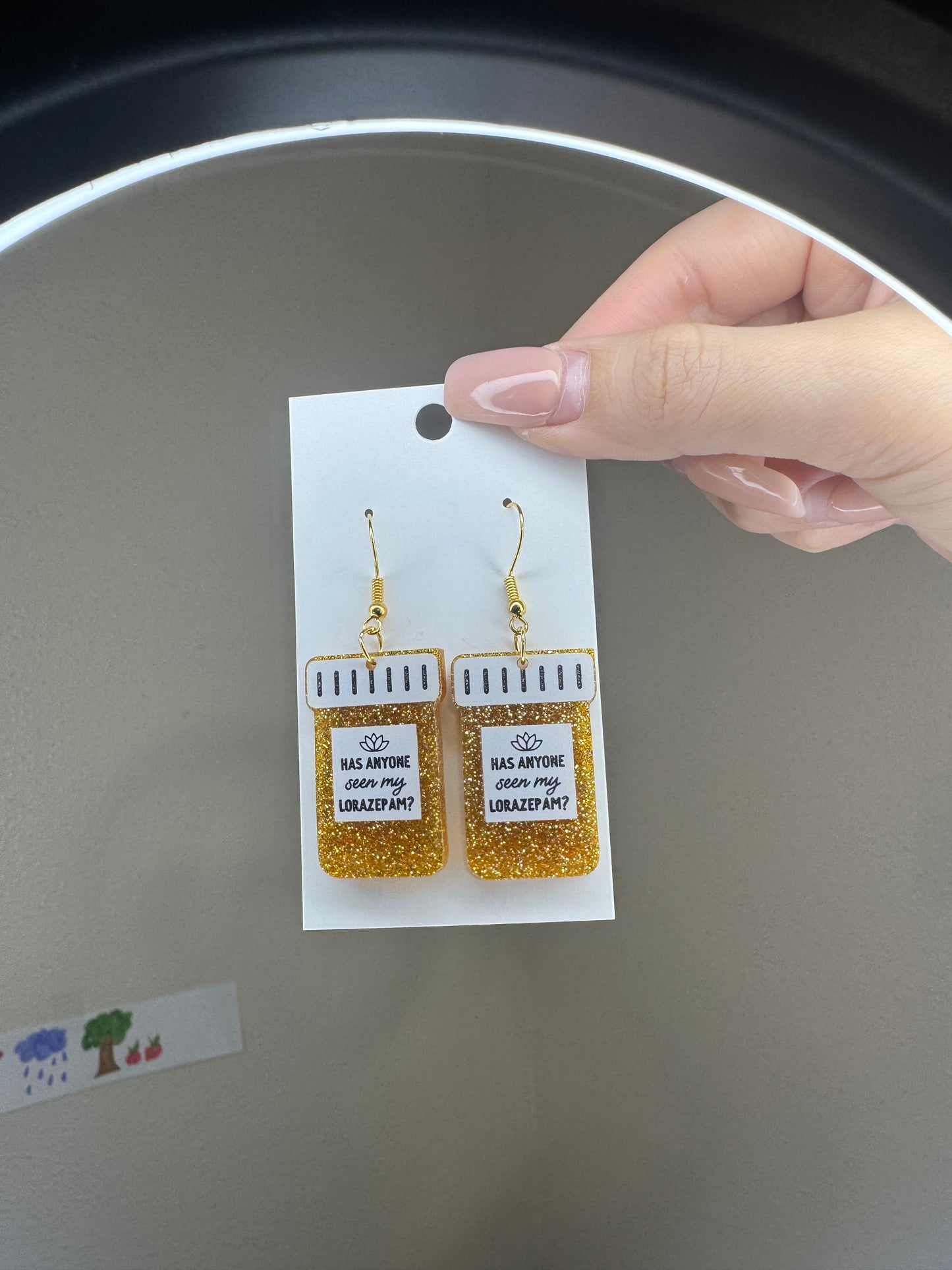 Pill bottle earrings