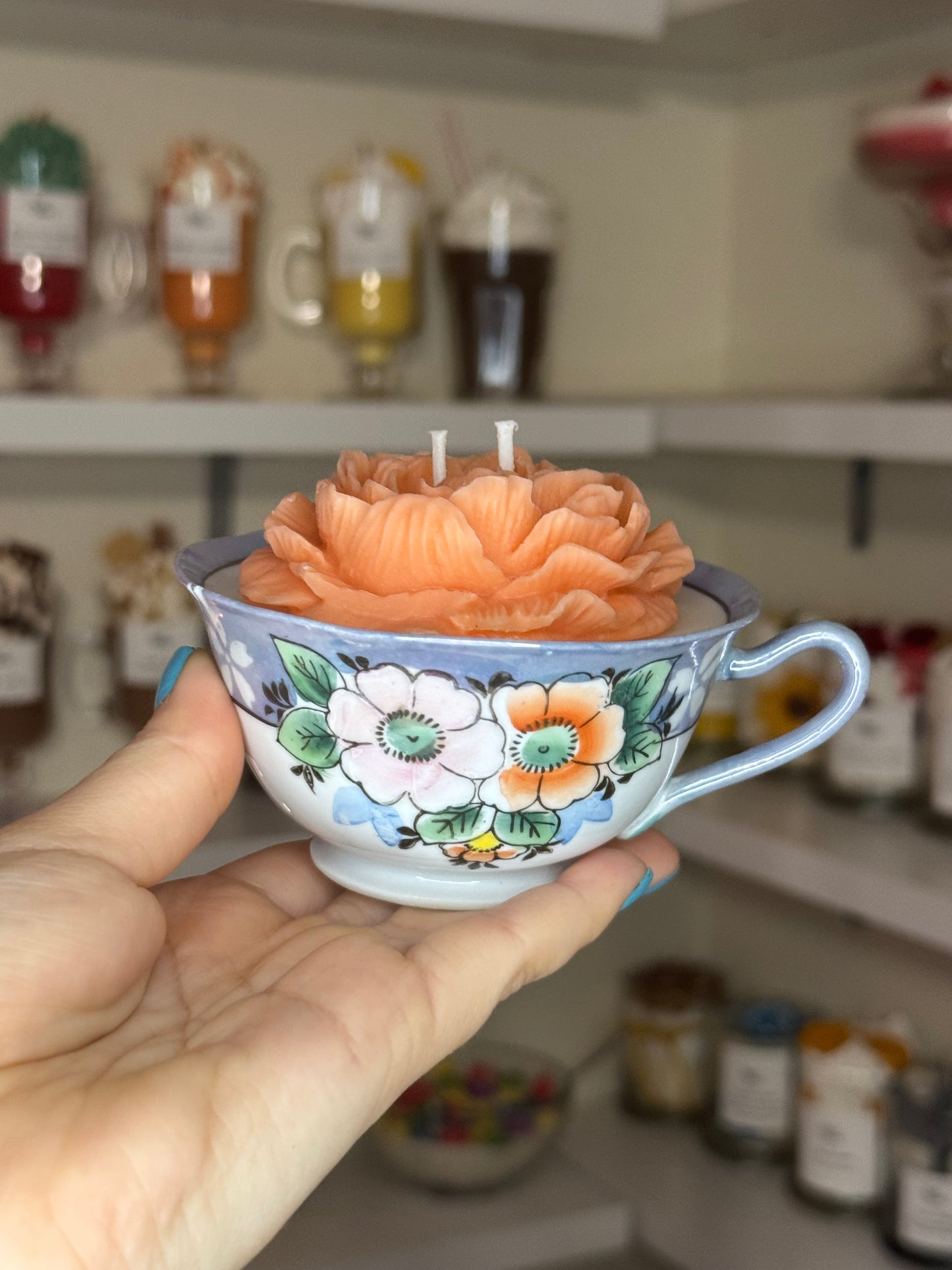 Up cycle, teacup candles