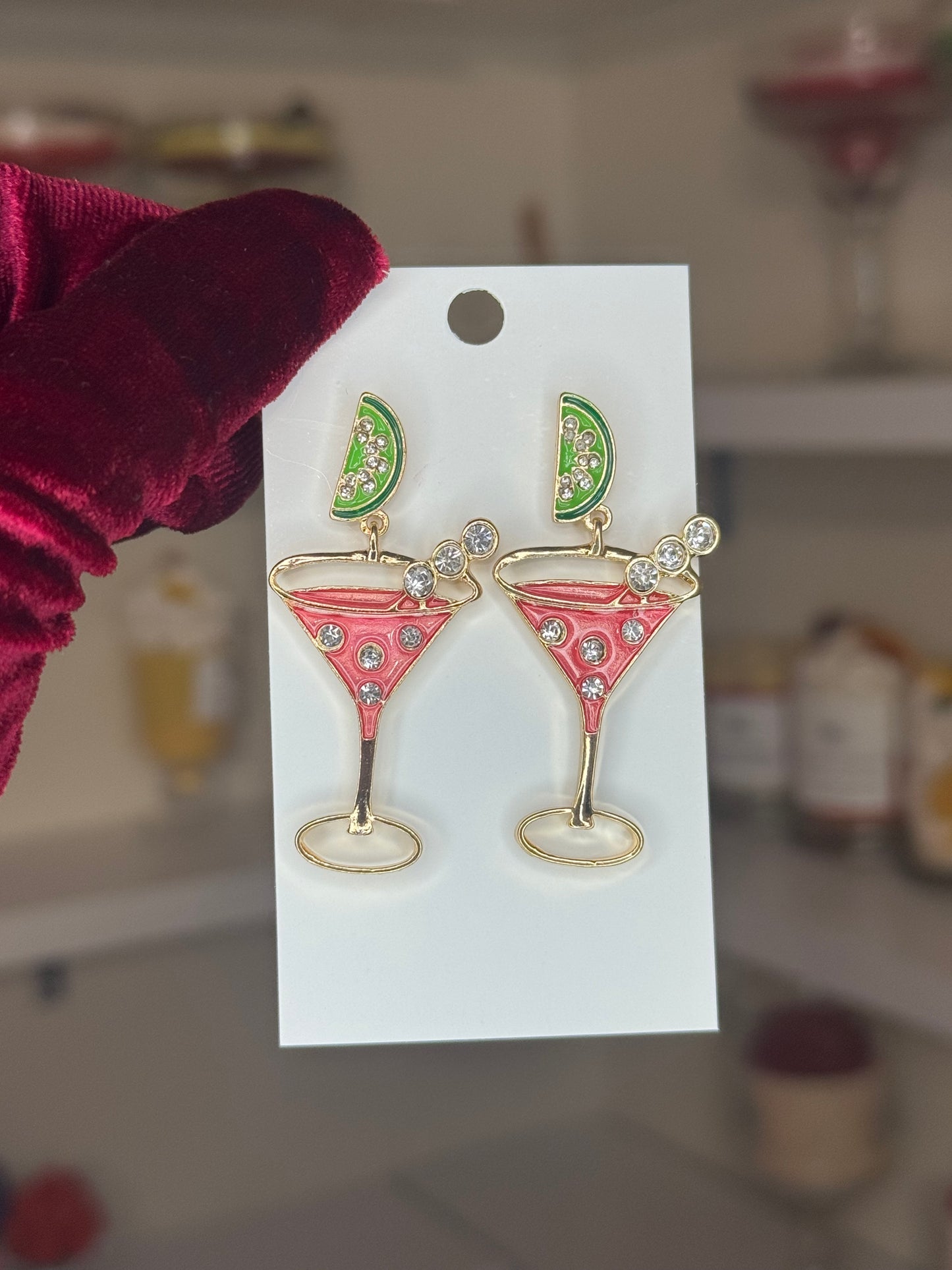 Pink martini earrings