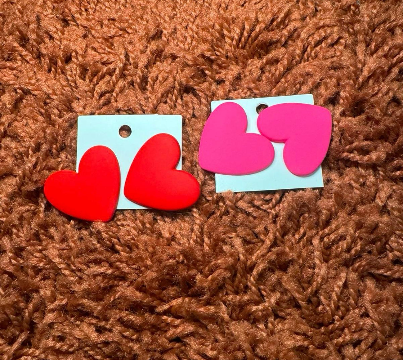 Large heart stud earrings