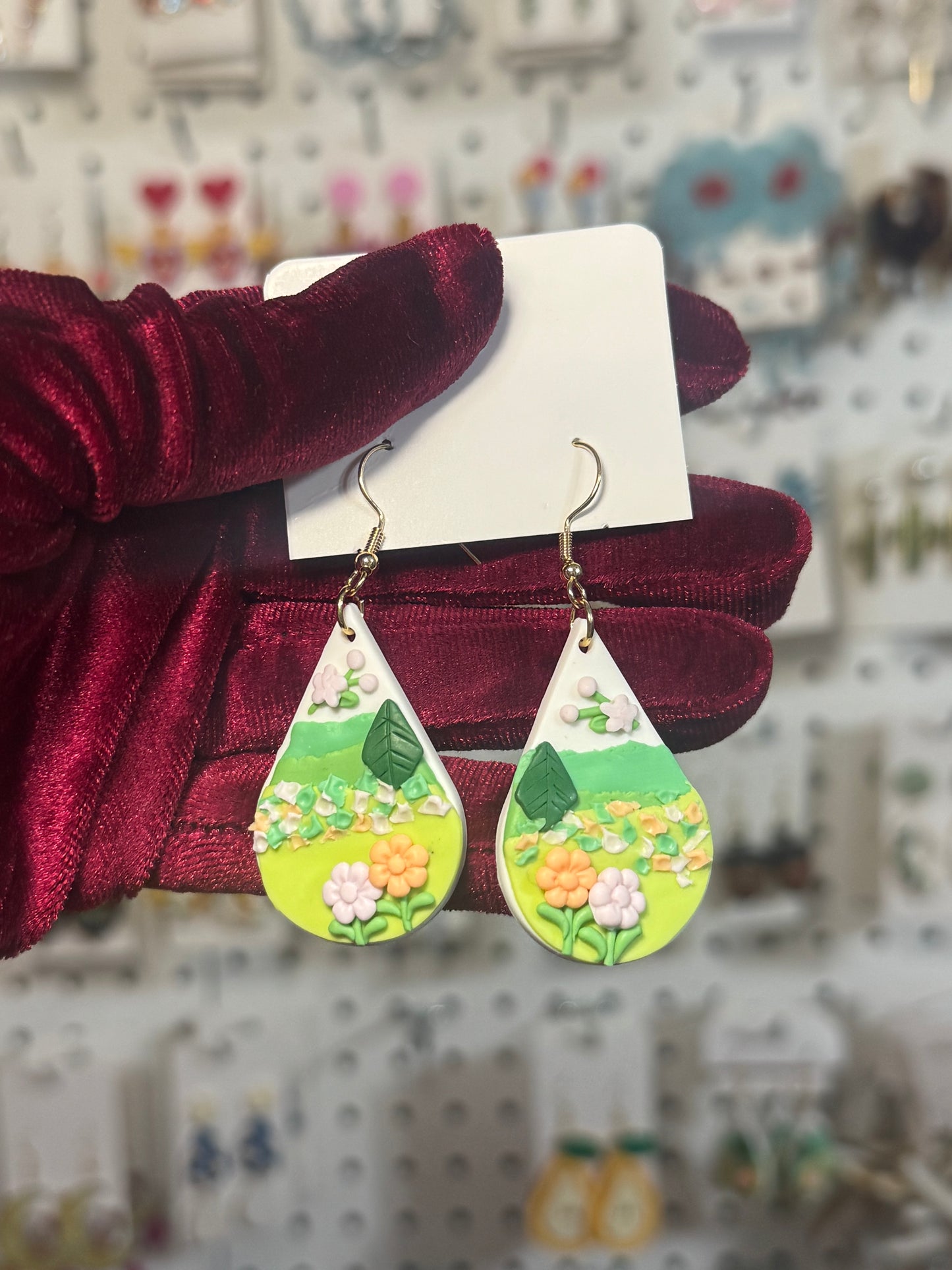 Clay landscape earrings ￼