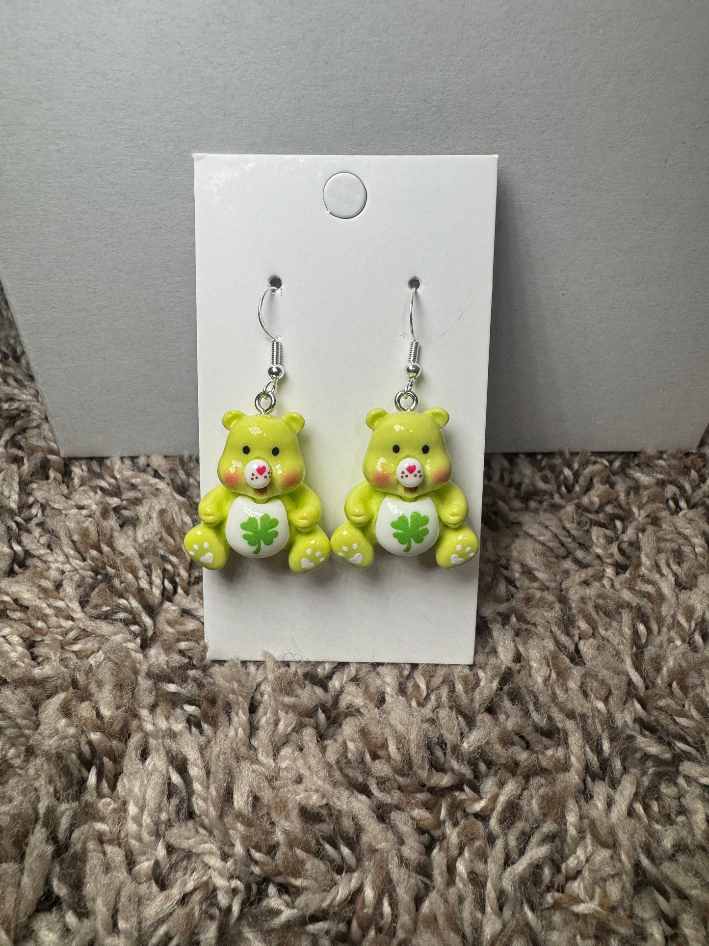 Green Carebear earrings