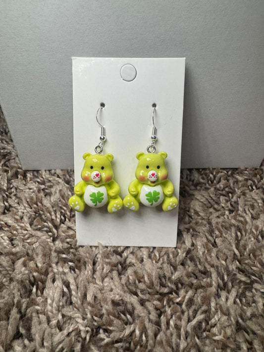 Green Carebear earrings