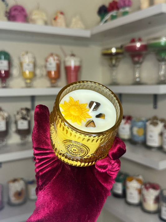 Tigers eye sun candle