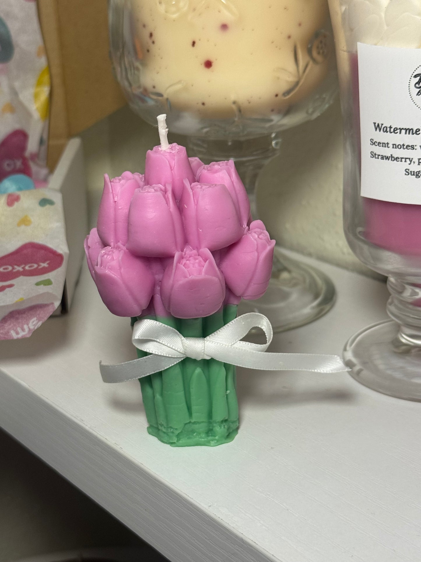 Flower bouquet candle