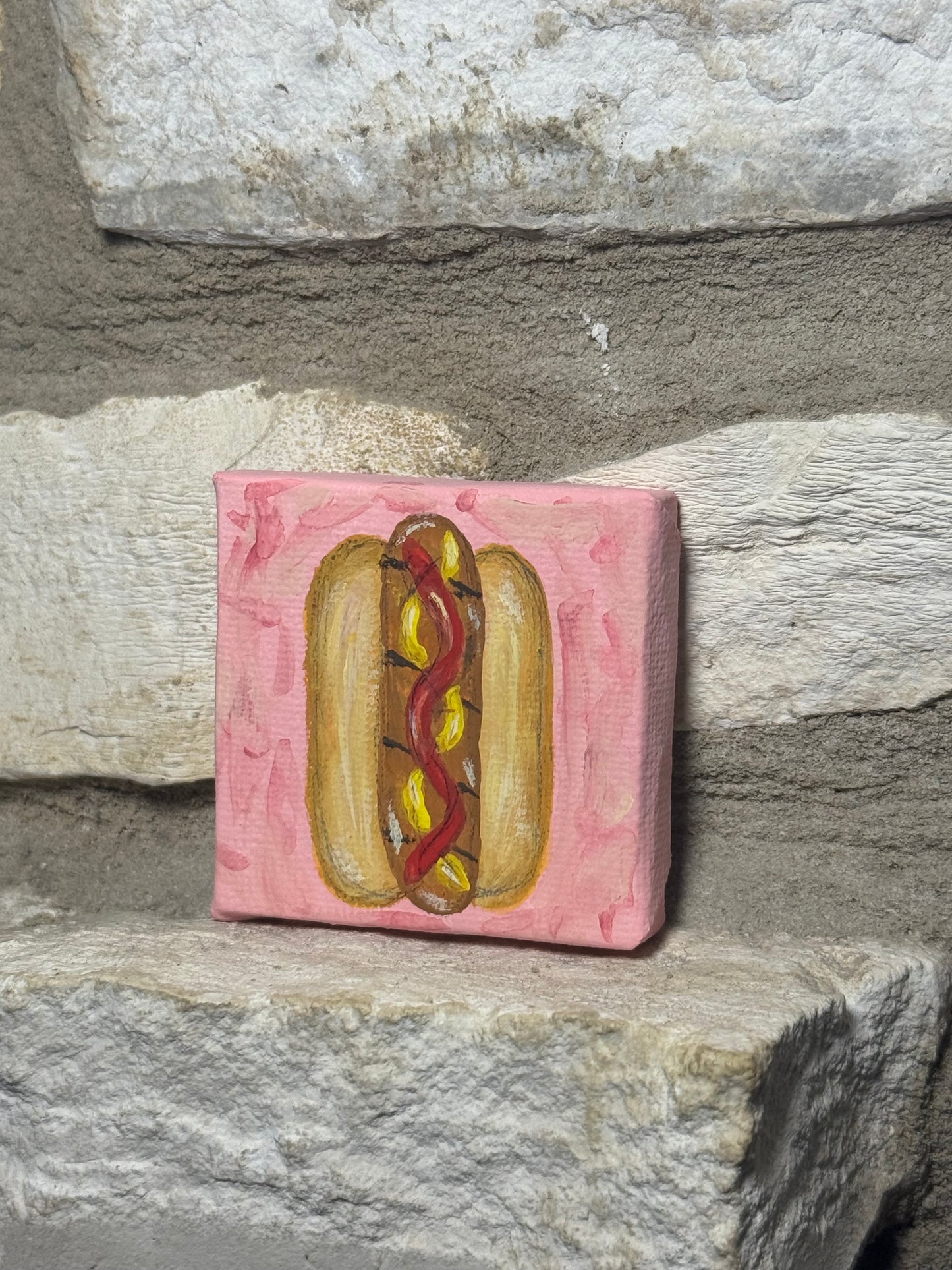 Mini food art canvas painting magnets