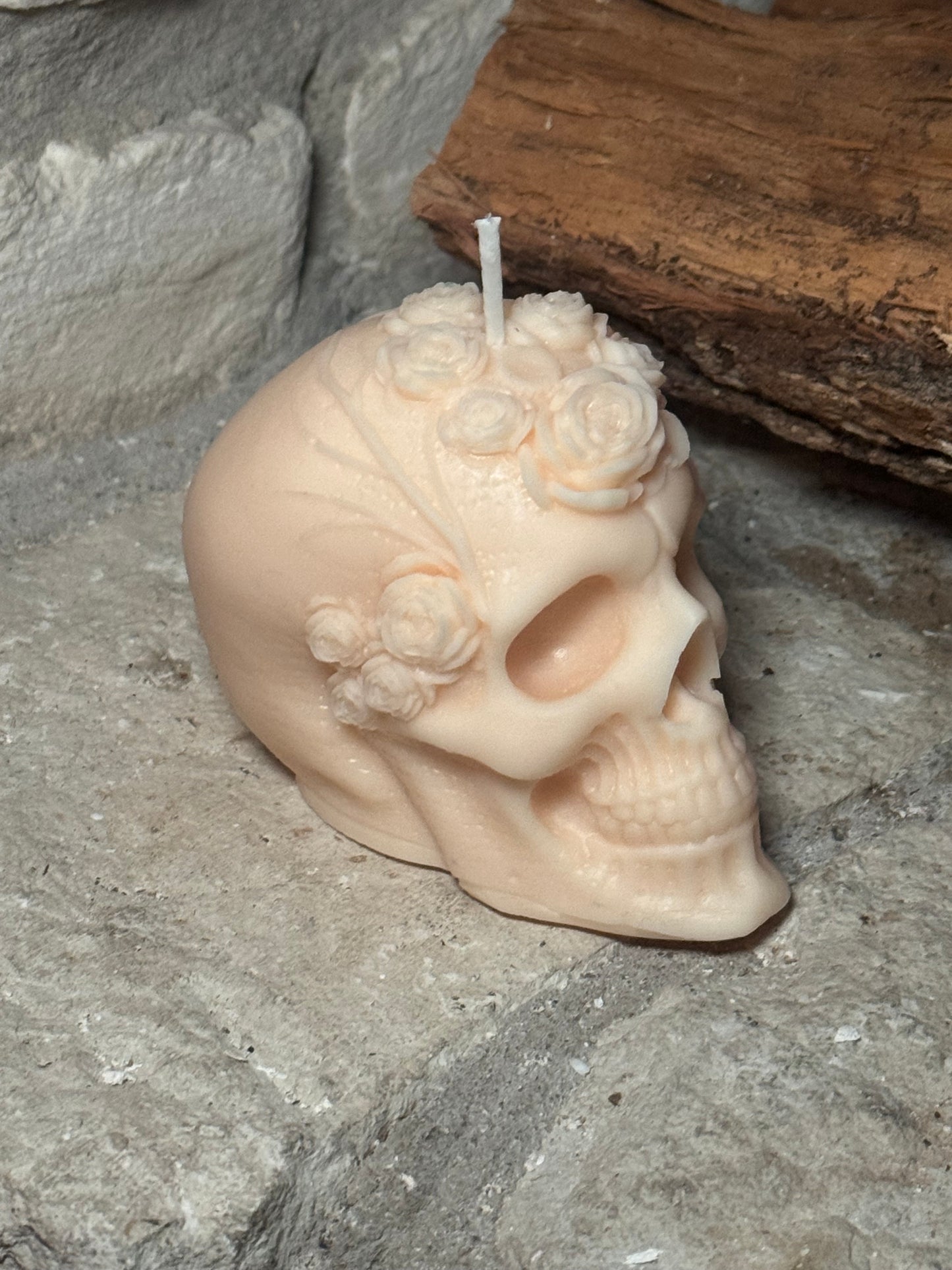 Sugar skull candle