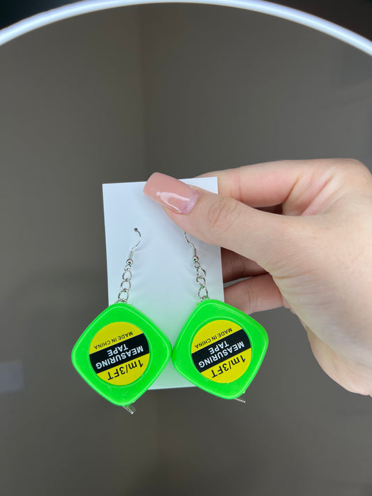 Measuring tape earrings