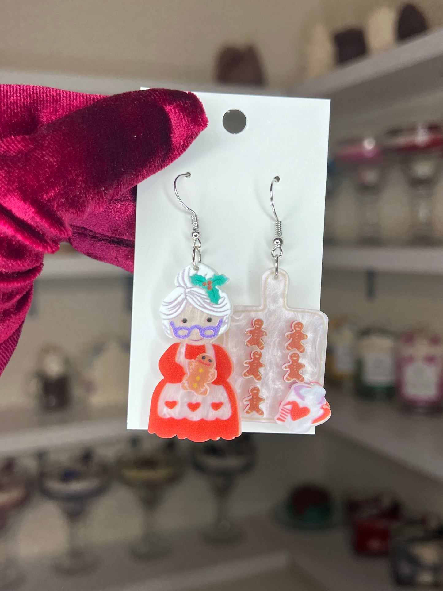 Mrs clause earrings