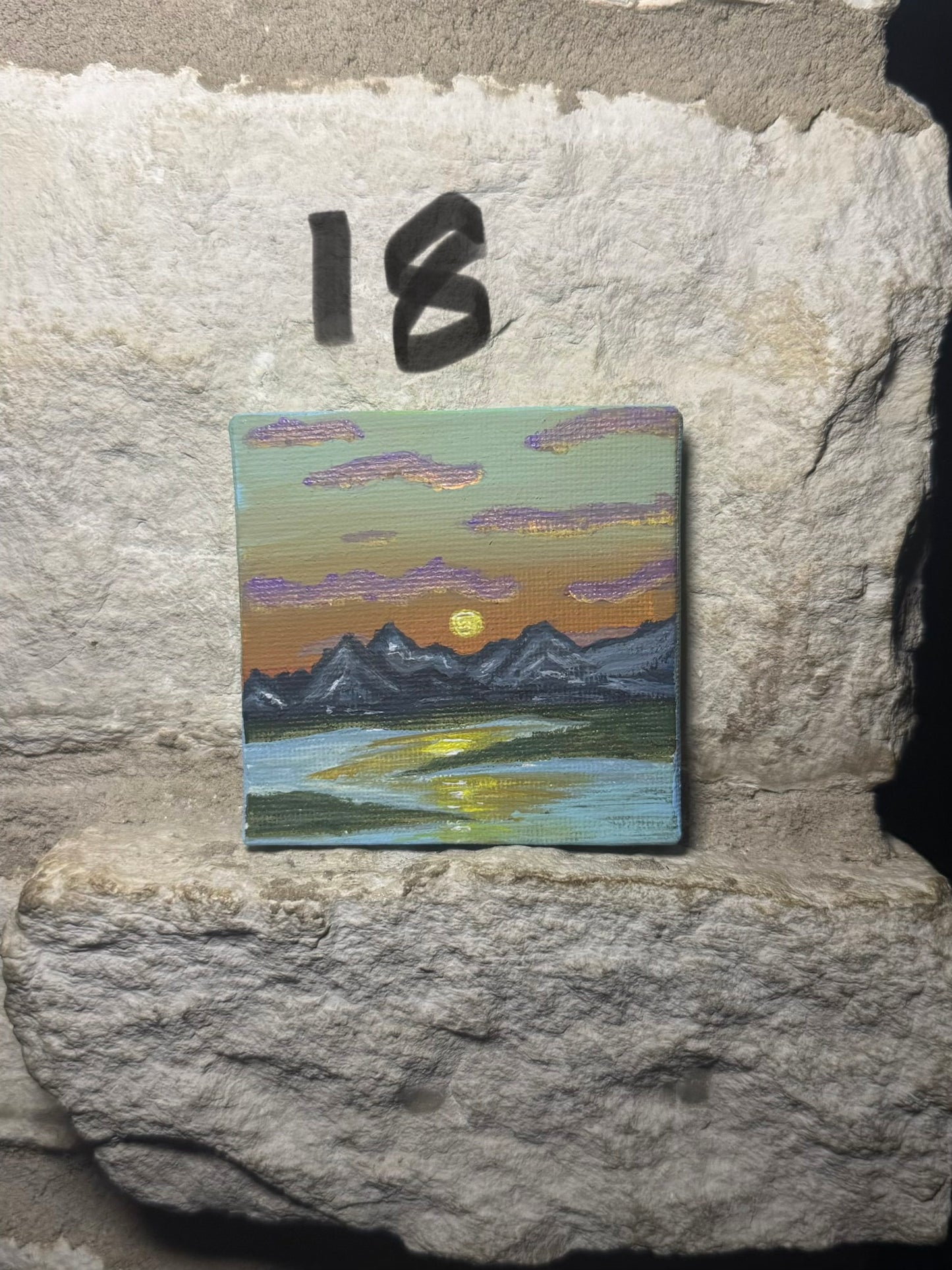 Mini landscape painting magnets