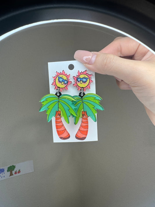 Palm tree earrings