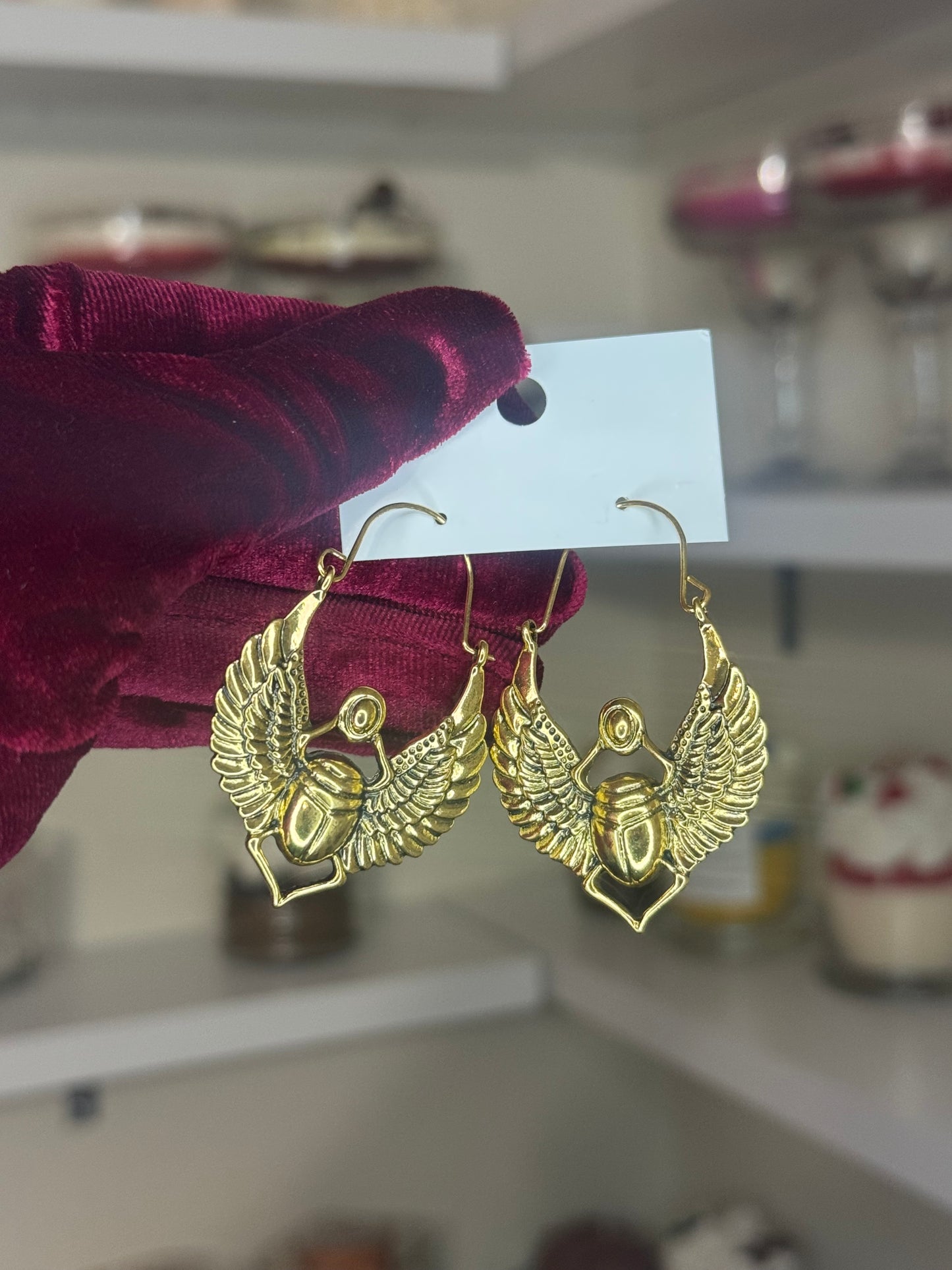 Egyptian beetle earrings