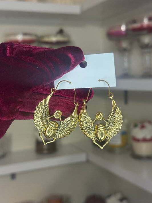 Egyptian beetle earrings