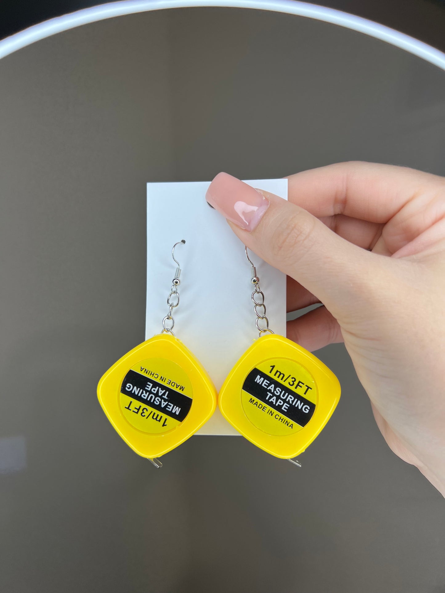 Measuring tape earrings