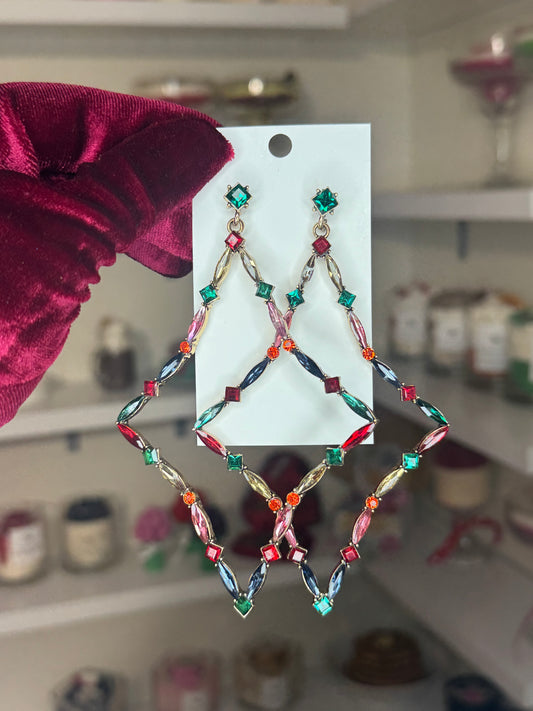 Large rhinestones earrings