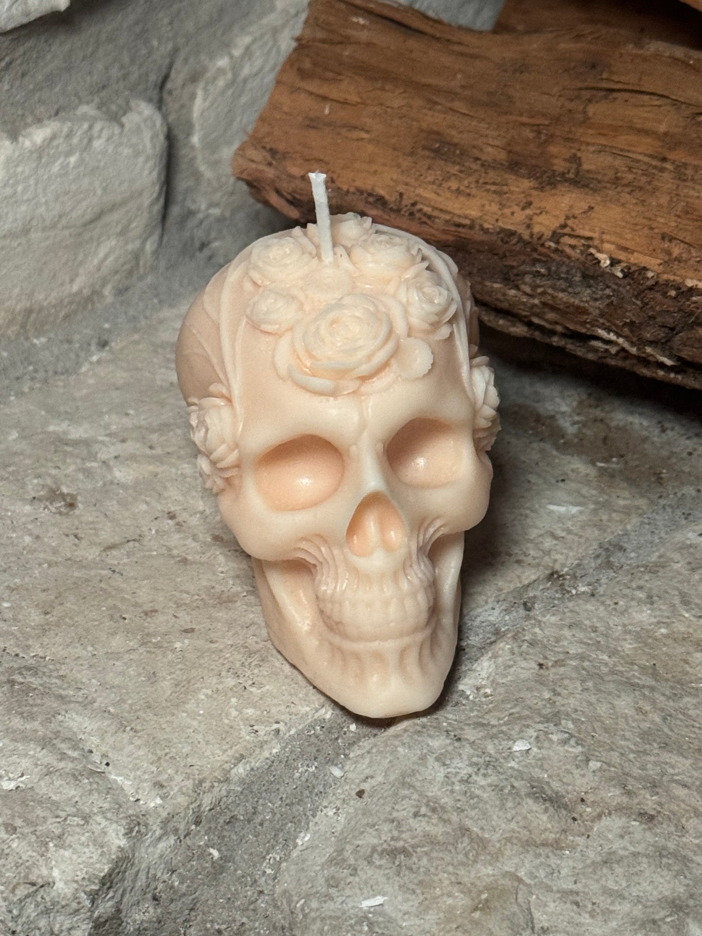 Sugar skull candle