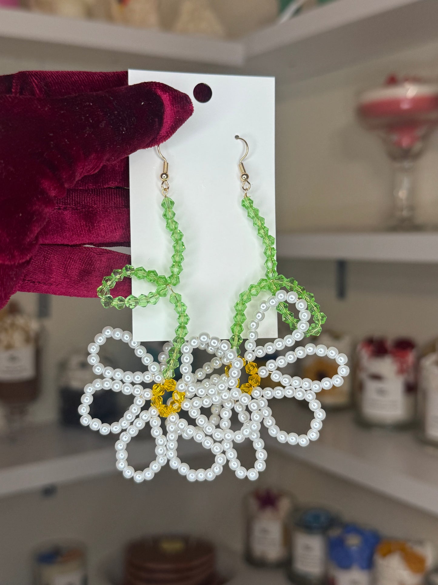 Beaded flower earrings