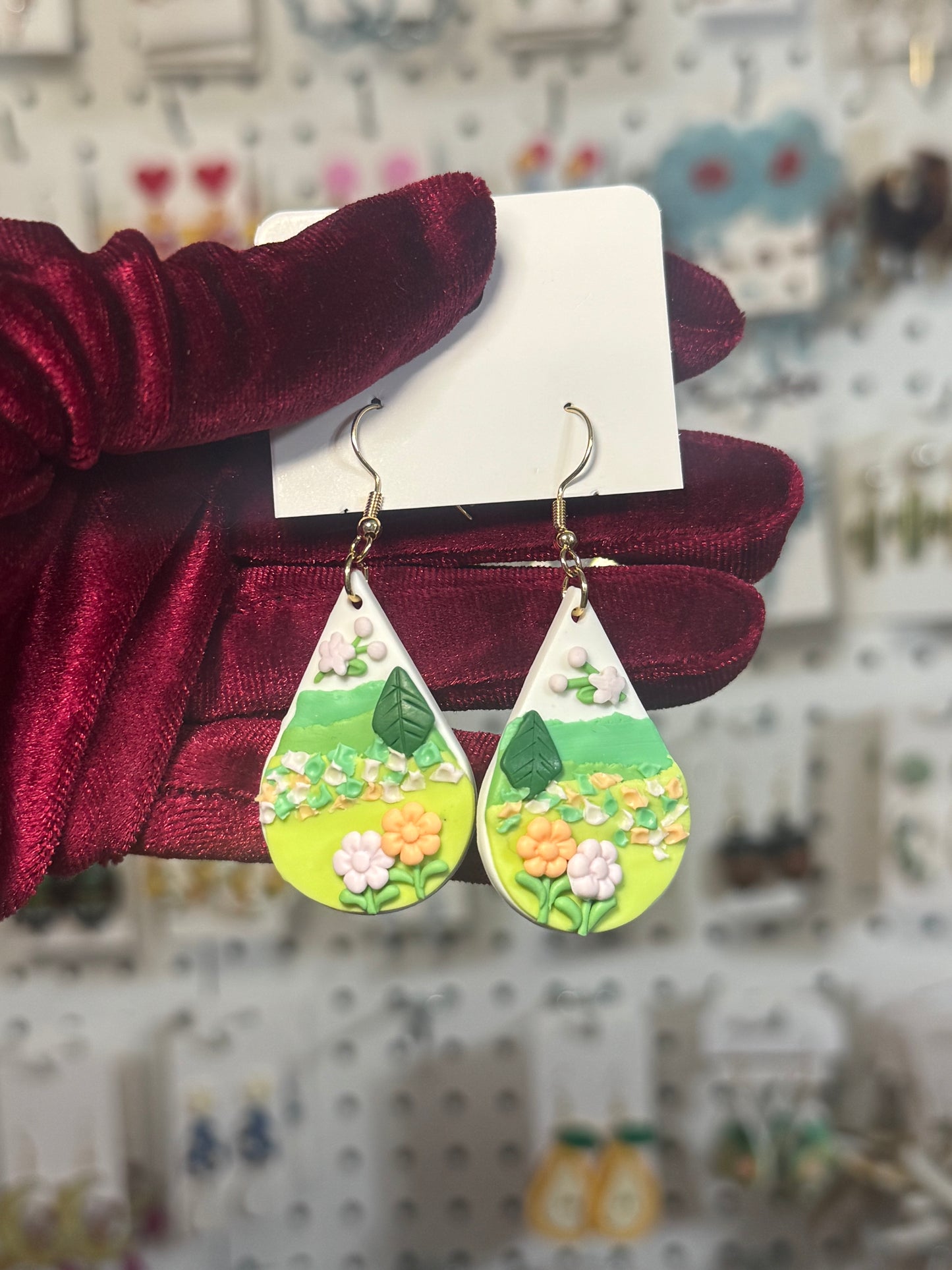 Clay landscape earrings ￼
