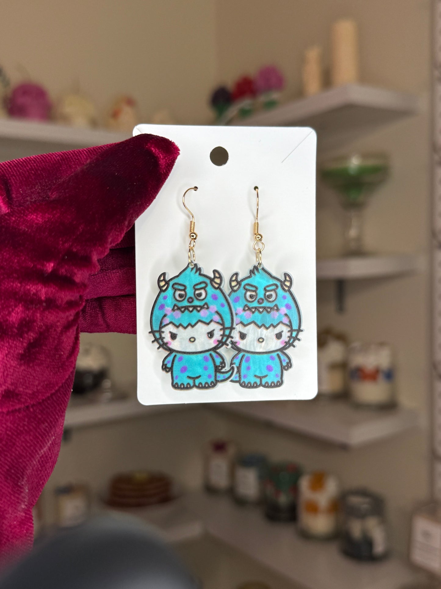 Monster Inc. hello Kitty earrings