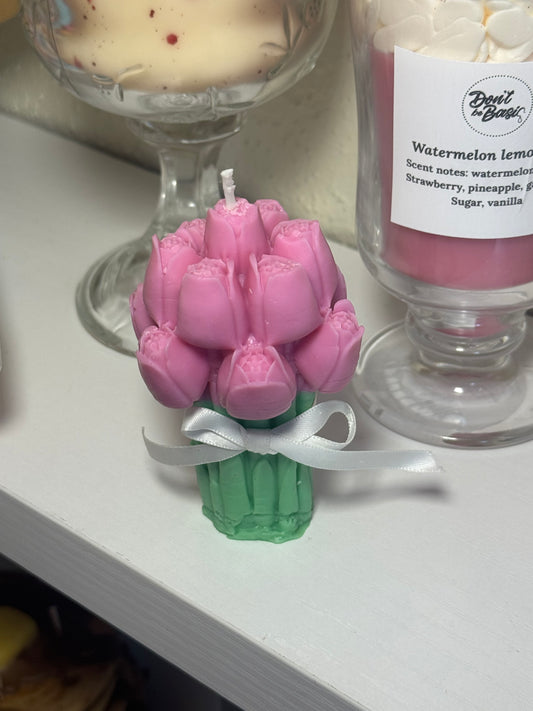 Flower bouquet candle