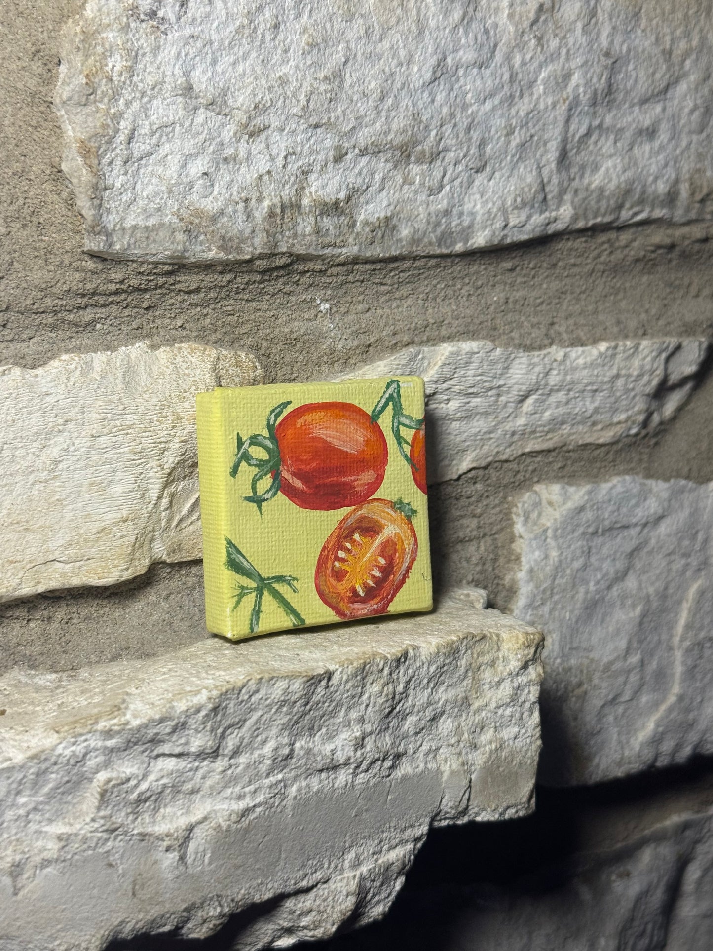 Mini food art canvas painting magnets