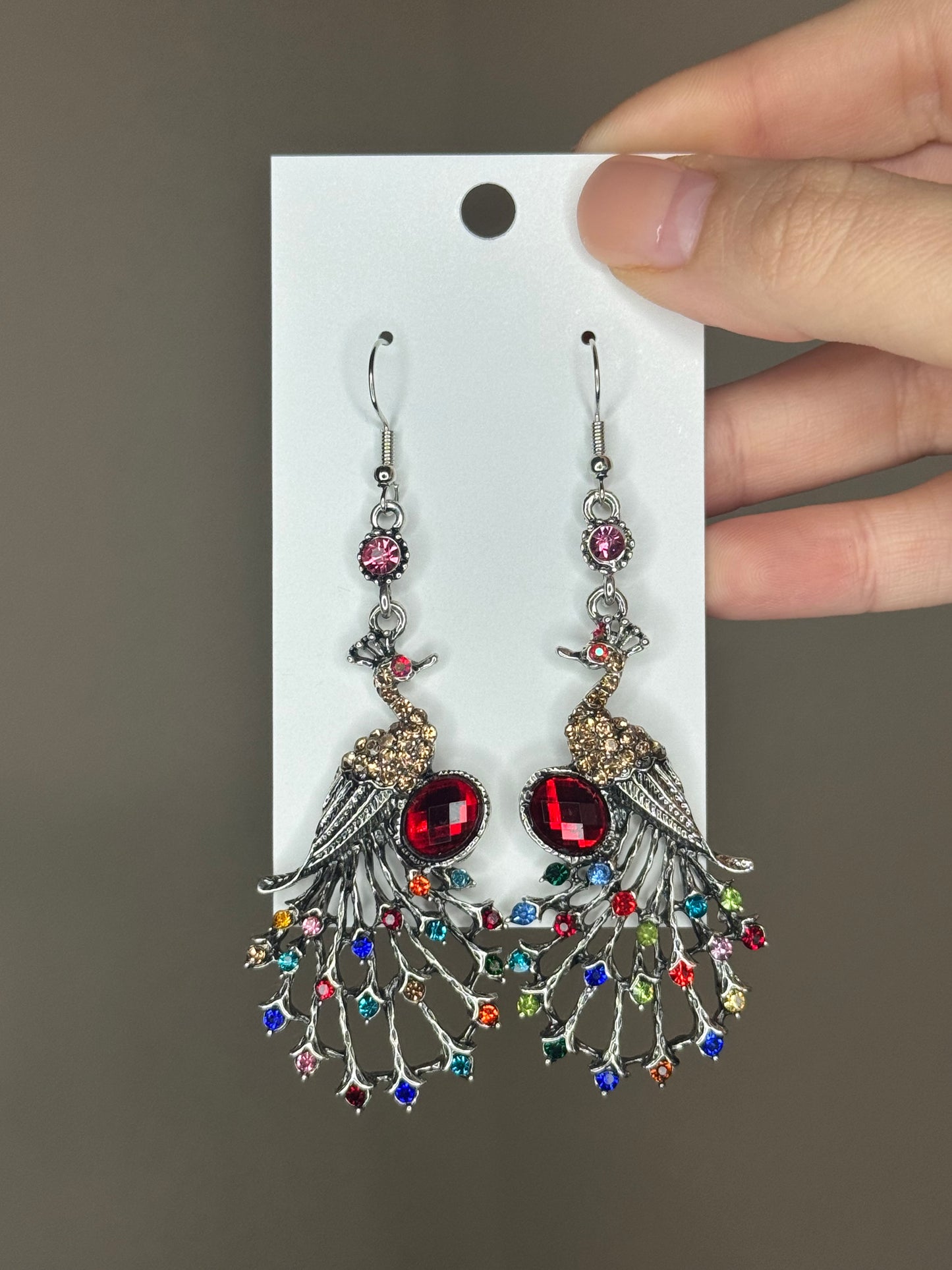 Peacock earrings